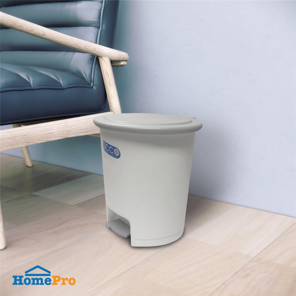 ถังขยะเหยียบกลม CLEAN G-663 ขนาด 10L  สีขาว/ฝาสีเทา