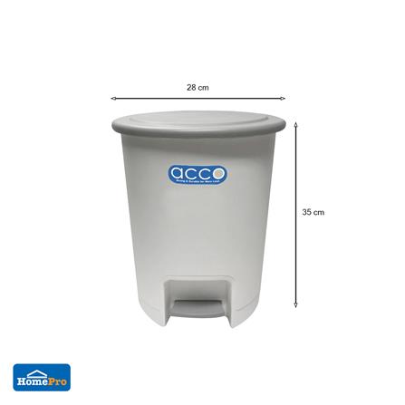 ถังขยะเหยียบกลม CLEAN G-663 ขนาด 10L  สีขาว/ฝาสีเทา_6