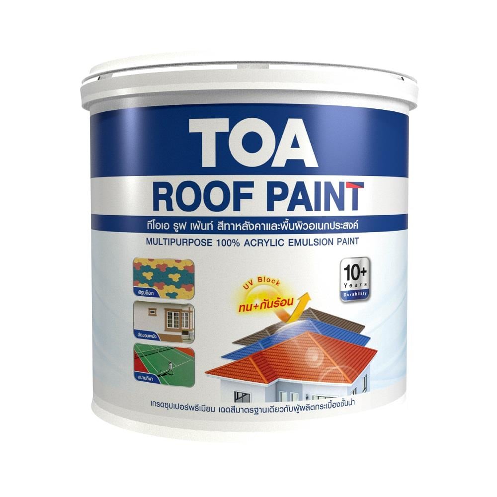 สีทาหลังคา ชนิดกึ่งเงา TOA ROOF PAINT RP190 1 แกลลอน