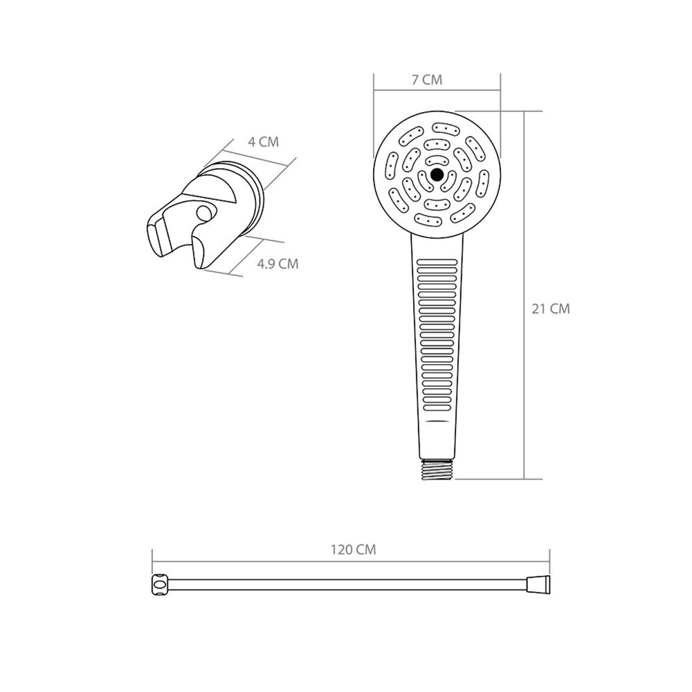 ชุดฝักบัวสายอ่อน 1 ระดับ NAPA 9120 สีขาว