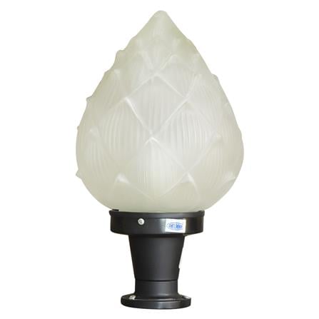 ไฟหัวเสา DELIGHT DLPT-1021 โลหะ/แก้ว คลาสสิก สีขาว/สีดำ_0