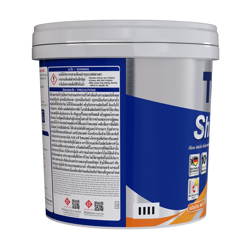 สีน้ำทาภายนอก ชนิดด้าน TOA SHIELD-1 BASE A สีขาว 2.5 แกลลอน