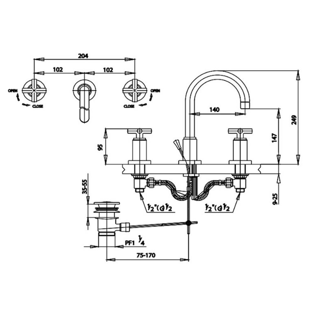 ก๊อกอ่างล้างหน้าผสม COTTO CT238C16