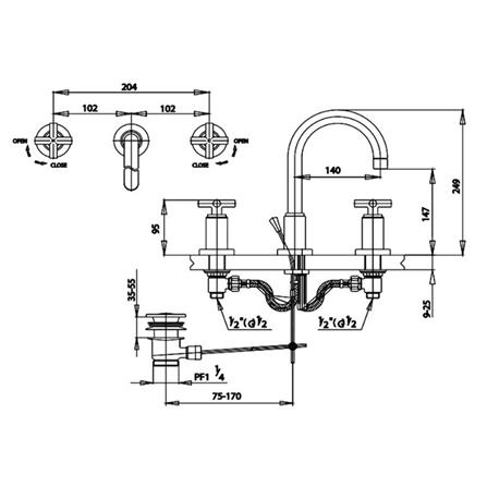 ก๊อกอ่างล้างหน้าผสม COTTO CT238C16_1