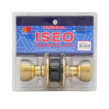 KEYED ENTRY DOOR KNOB ISEO 8931 SB/PB BRASS_0