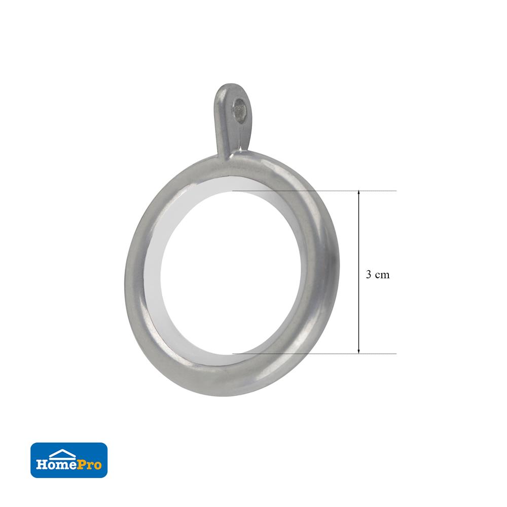 ห่วงคล้องรางเหล็ก HOME LIVING STYLE 30 มม. สีเงิน (แพ็ก 10 ชิ้น)