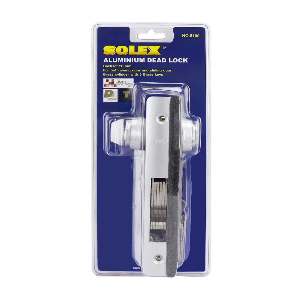 กุญแจบานเลื่อน SOLEX 5100 HT สีเงิน