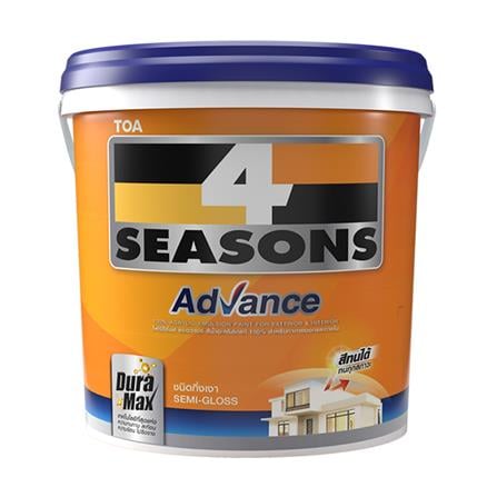 สีน้ำทาภายนอก ชนิดกึ่งเงา TOA 4 SEASONS ADVANCE BASE A 2.5 แกลลอน_0