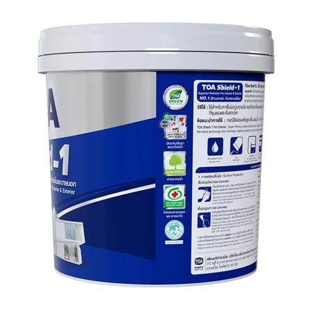 สีน้ำทาภายนอก ชนิดกึ่งเงา TOA SHIELD-1 BASE B สีขาว 2.5 แกลลอน_3