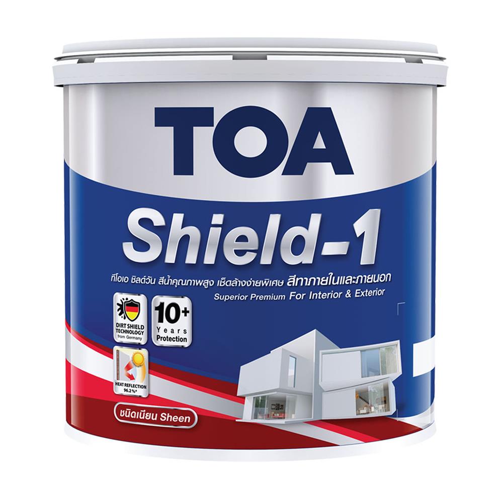 สีน้ำทาภายนอก ชนิดเนียน TOA SHIELD-1 BASE B สีขาว 1 แกลลอน