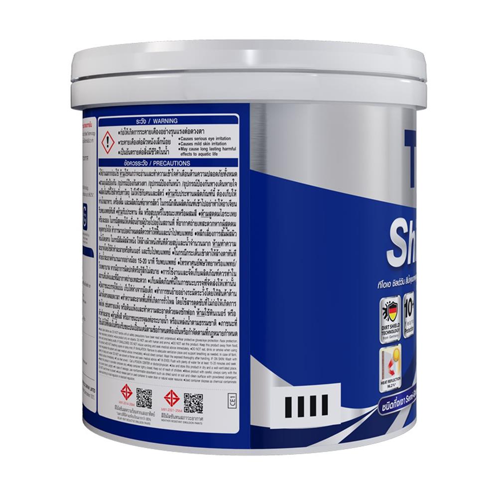 สีน้ำทาภายนอก ชนิดกึ่งเงา TOA SHIELD-1 BASE A สีขาว 1 แกลลอน