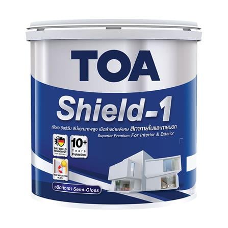 สีน้ำทาภายนอก ชนิดกึ่งเงา TOA SHIELD-1 BASE A สีขา...