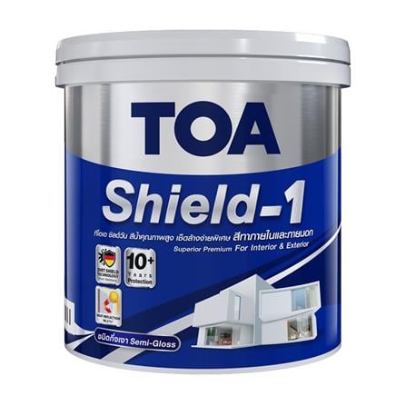 สีน้ำทาภายนอก ชนิดกึ่งเงา TOA SHIELD-1 BASE C สีขาว 1 แกลลอน_0