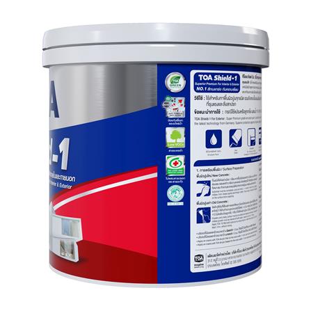 สีน้ำทาภายนอก ชนิดเนียน TOA SHIELD-1 BASE C สีขาว 1 แกลลอน_3