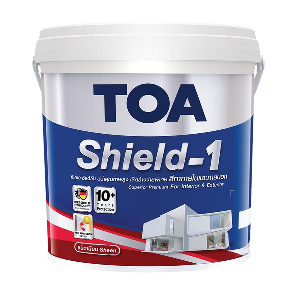 สีน้ำทาภายนอก ชนิดเนียน TOA SHIELD-1 BASE D สีขาว 2.5 แกลลอน