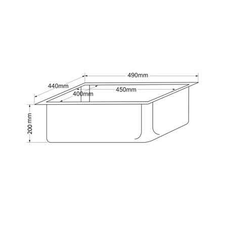 ซิงค์ฝังสแควร์ 1หลุม TECNOPLUS TNP1050SU สเตนเลส_3