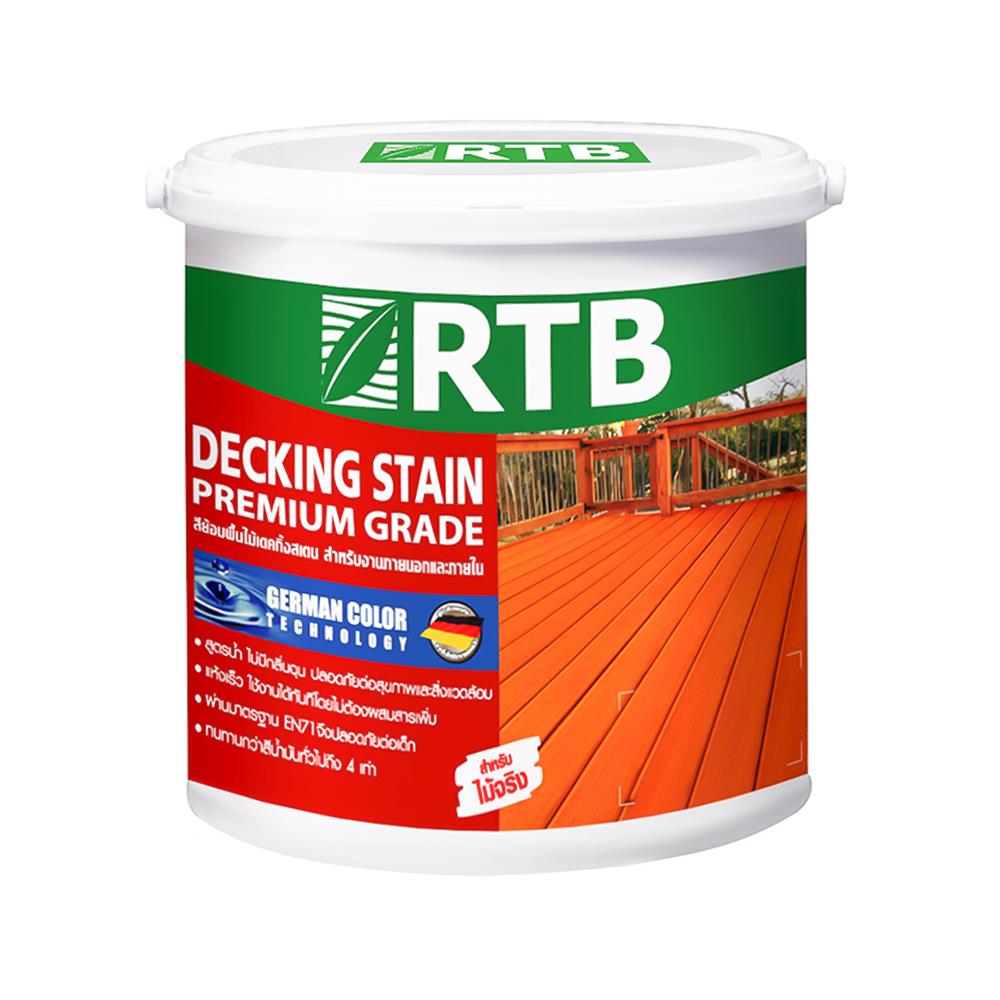 สีย้อมพื้นไม้ ชนิดด้าน RTB DECKING STAIN DK105 สีวอลนัท 1 แกลลอน