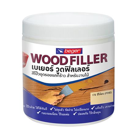 สีโป๊วไม้ BEGER WOOD FILLER 172 สีไม้สน 500 กรัม