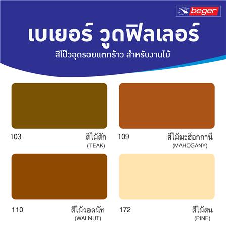 สีโป๊วไม้ BEGER WOOD FILLER 172 สีไม้สน 500 กรัม_2