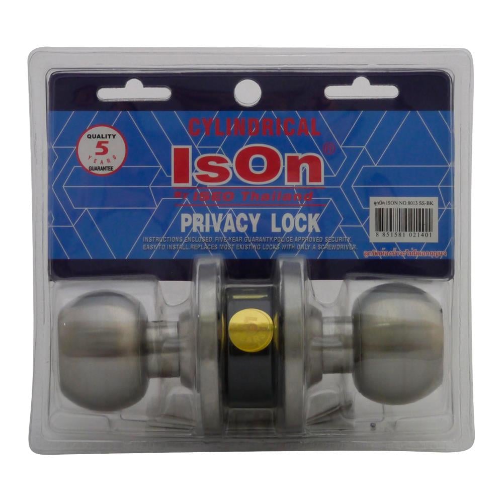 ลูกบิดห้องน้ำ ISON 8013 SS-BK หัวกลม สีสเตนเลส