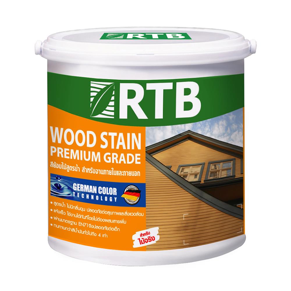 สีย้อมไม้ ชนิดเงา RTB WOODSTAIN SP-0108 สีไม้สักทองอ่อน 1/4 แกลลอน