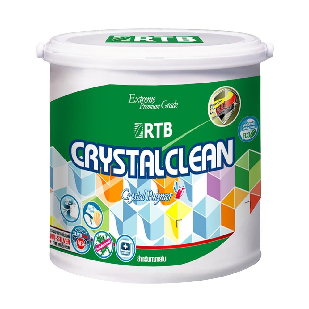 สีน้ำทาภายใน ชนิดด้าน RTB CRYSTAL CLEAN BASE D สีขาว 2.5 แกลลอน