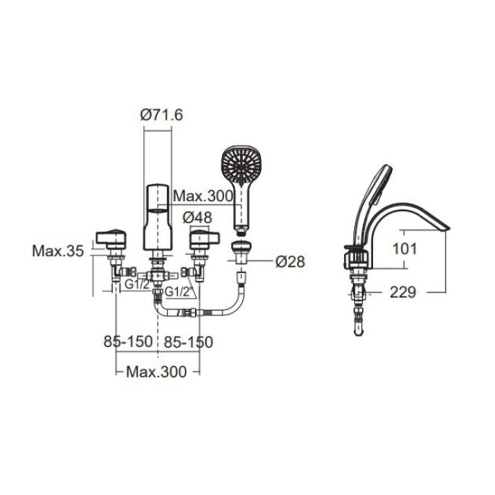 ก๊อกผสมอ่างอาบ AMERICAN STANDARD A-6800-700