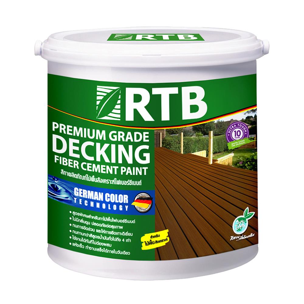 สีทาไม้พื้นไฟเบอร์ซีเมนต์ ชนิดด้าน RTB DECKING PAINT 6202 สีน้ำตาล 1 แกลลอน