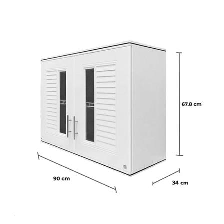ตู้แขวนบานคู่ ABS KING PLAT-NOVA 90x67.8 ซม. สีขาว_5