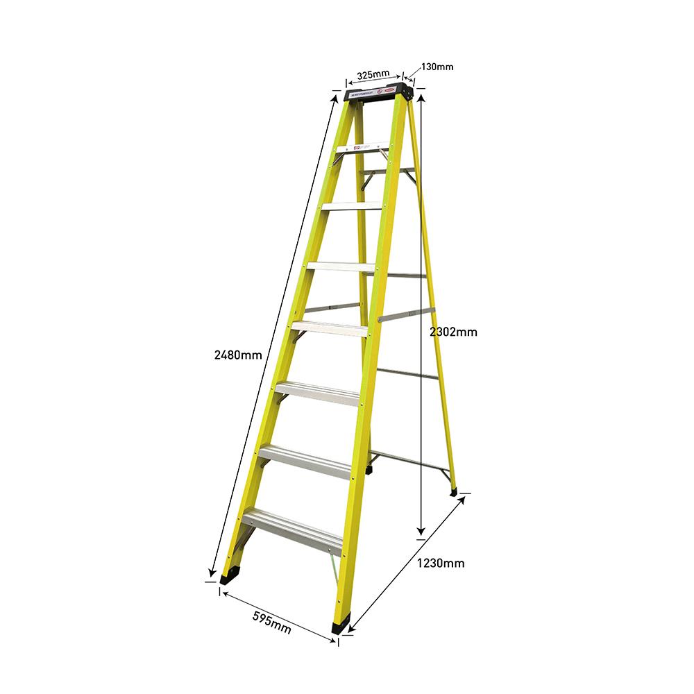 บันไดไฟเบอร์กลาส LITE FG307 8 ฟุต สีดำ-เหลือง