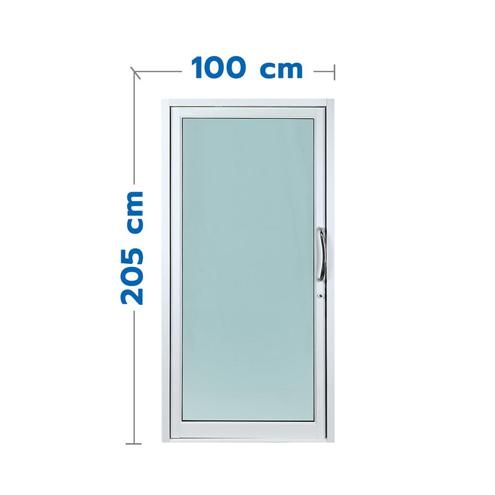 ประตูบานสวิงเดี่ยว อะลูมิเนียม WINDOW ASIA 100x205 ซม. สีขาว