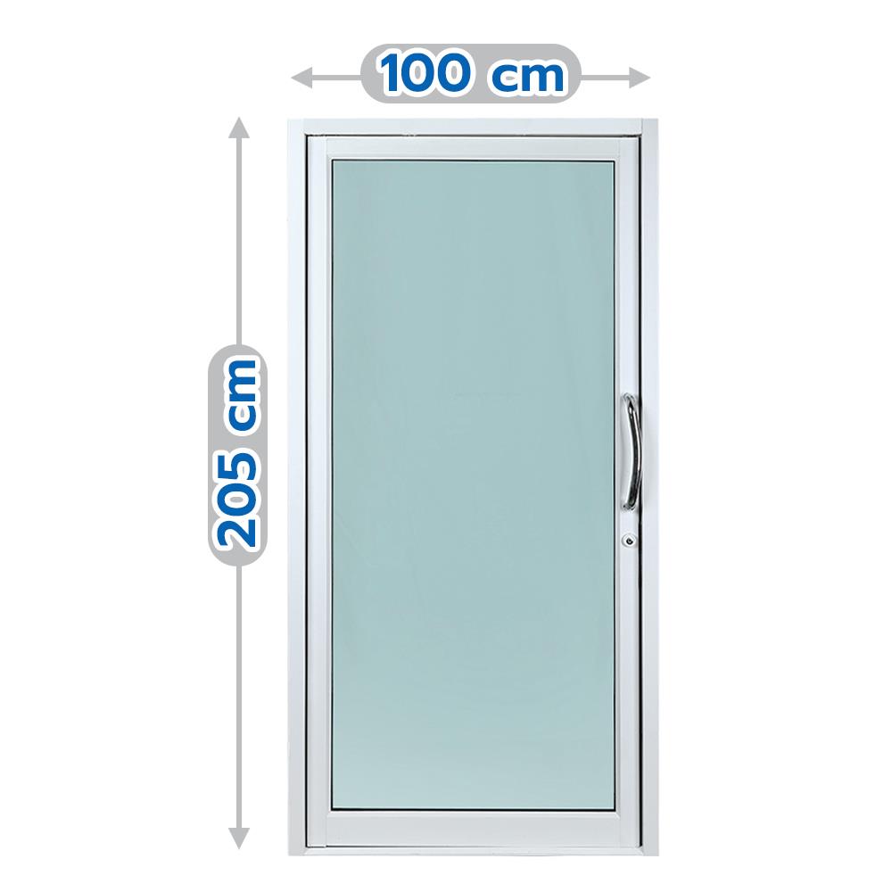 ประตูบานสวิงเดี่ยว อะลูมิเนียม WINDOW ASIA 100X205 ซม. สีขาว