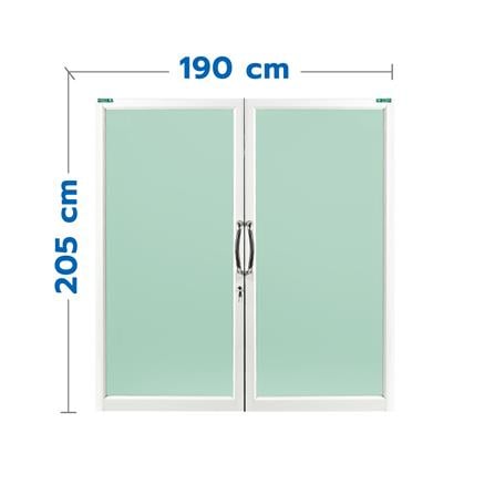 ประตูบานสวิงคู่ อะลูมิเนียม WINDOW ASIA 190x205 ซม...