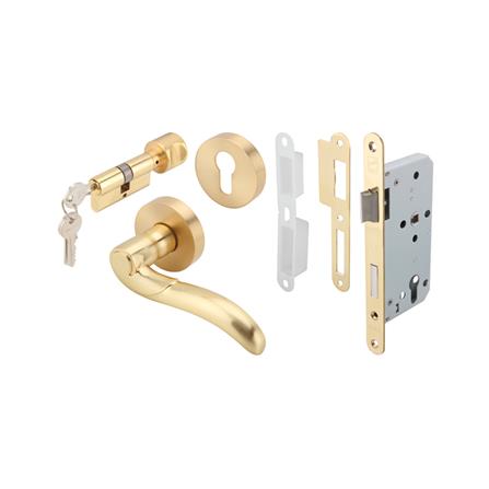 MORTISE LEVER LOCKSET HAFELE 499.62.403 POLISHED BRASS_0