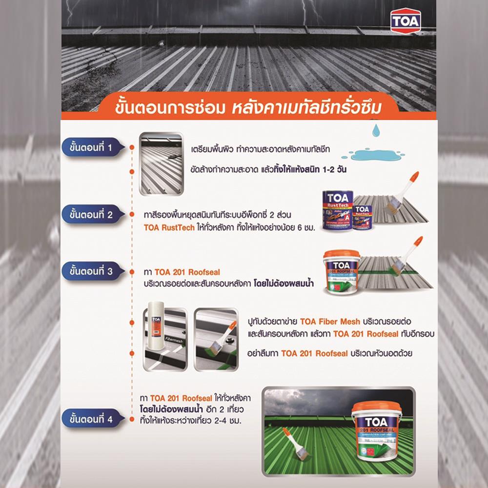 อะคริลิกกันซึม TOA 201 ROOFSEAL PU HYBRID 20 กก. สีเทา