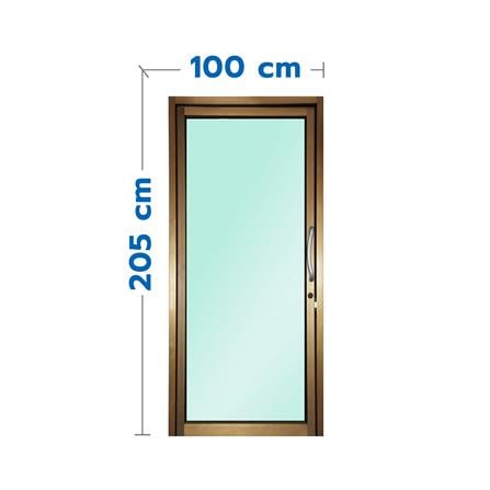 ประตูบานสวิงเดี่ยว อะลูมิเนียม WINDOW ASIA 100X205 ซม. สีน้ำตาล_0