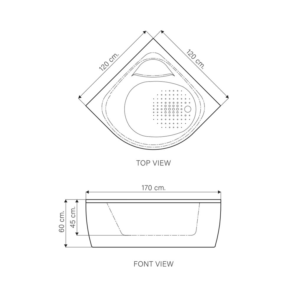อ่างน้ำวน I-SPA BD-IZE001WF-E 120 ซม. สีขาว