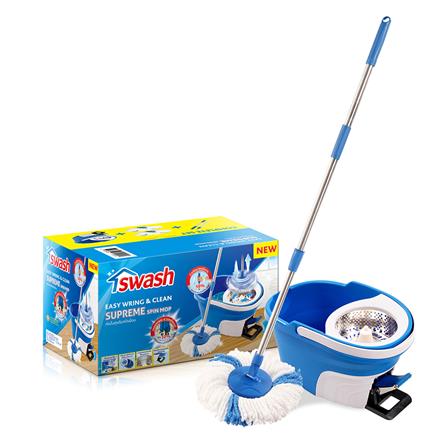 ชุดอุปกรณ์ถังปั่นพร้อมไม้ม็อบ SWASH 7POINT สีฟ้า