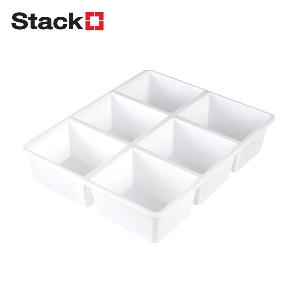 กล่องแบ่งช่อง 6 ช่อง STACKO TLR-106 29x23.8x6.3 ซม. สีขาว_1