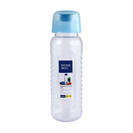 ขวดน้ำทรงกลมฝาดึง MICRONWARE 1.2 ลิตร สีฟ้า_0
