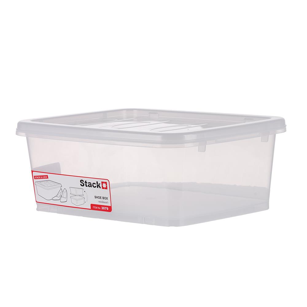 SHOE BOX STACKO 3079 28.7X35.7X14CM CLEAR