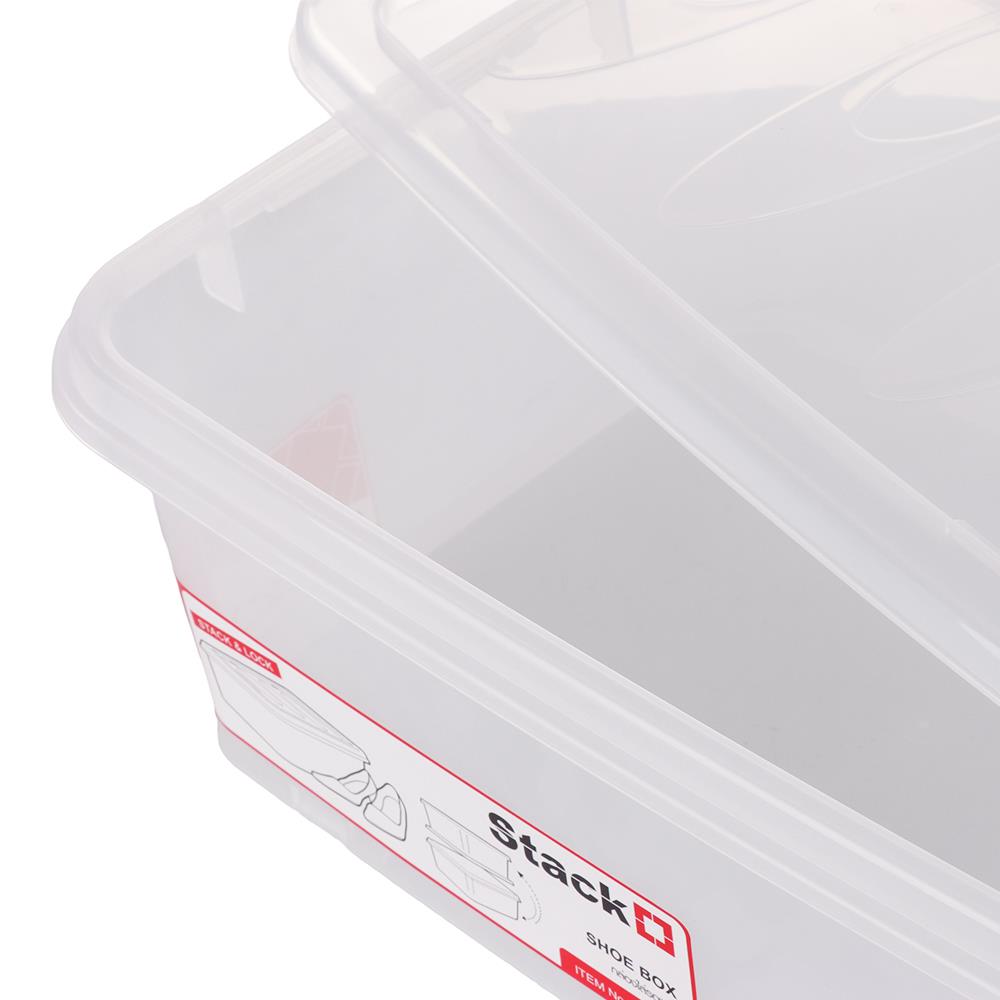 SHOE BOX STACKO 3079 28.7X35.7X14CM CLEAR