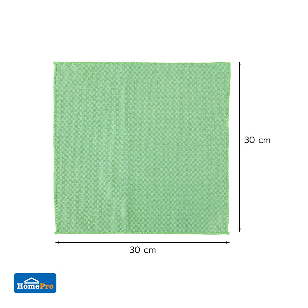 ผ้าไมโครไฟเบอร์ทำความสะอาดอเนกประสงค์  ACCO 30x30cm สีฟ้า/สีเขียว