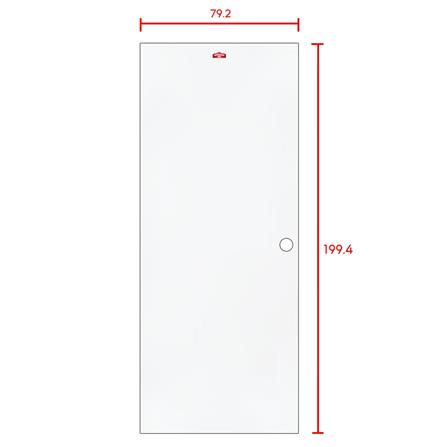 ประตูภายนอกเหล็ก เจาะลูกบิด PROFESSIONAL DOOR D1W 79.2x199.4 ซม. สีขาว_4