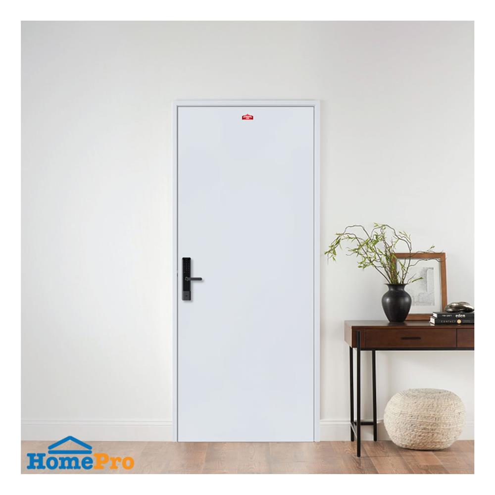ประตูภายนอกเหล็ก เจาะลูกบิด PROFESSIONAL DOOR D1G 79.2x199.4 ซม. สีเทา