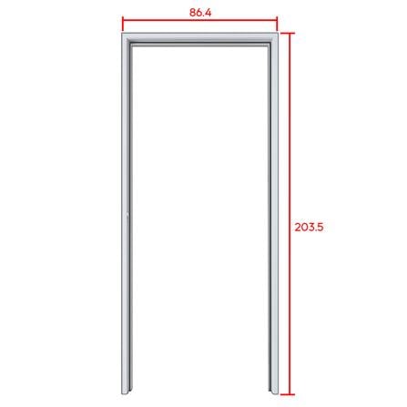 วงกบประตูเหล็ก PROFESSIONAL DOOR FR1RG 86.4x203.5 ซม. สีเทา_5