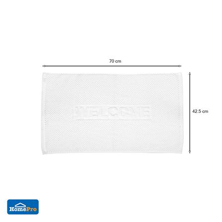 พรมขนหนู HOME LIVING STYLE WELCOME 17X28 นิ้ว สีขาว_5