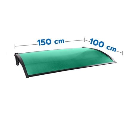 กันสาดโพลีคาร์บอเนต ผิวใส SUNSHIELD 100x150 ซม. สีเขียว
