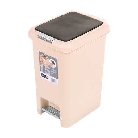 ถังขยะเหยียบเหลี่ยม ACCO G1840 ขนาด 15L สีเบจ_0