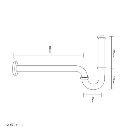 ท่อน้ำทิ้งอ่างล้างหน้าพีแทรป AMERICAN STANDARD A-8108-DIY 40 ซม._1